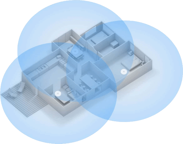 Mesh WiFi network diagram.