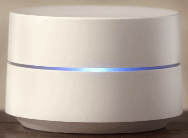 Blue light on Google Wifi point.