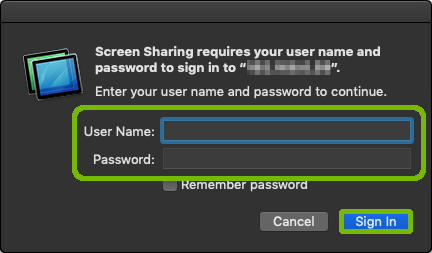 Sign in prompt with User Name, Password, and Sign In button highlighted.