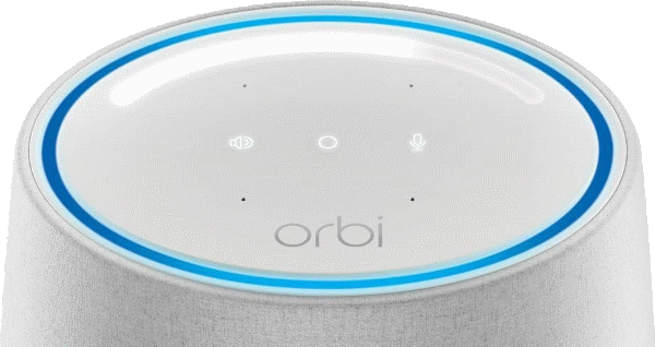 Ring light on top of Orbi Voice.