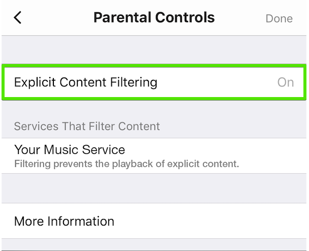 Sonos App Parental Control Content Filtering