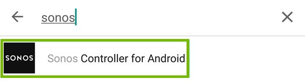 Sonos in the search bar