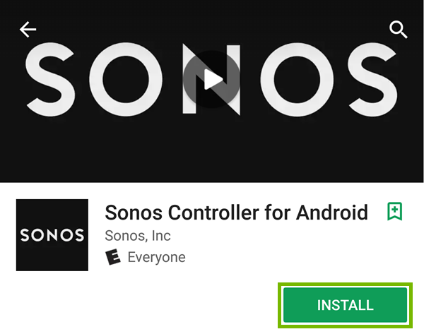 The sonos app selection