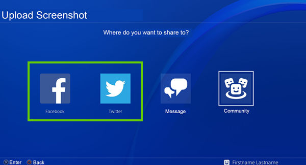 Selecting facebook or twitter