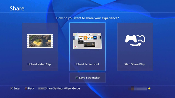 Selecting upload a screenshot