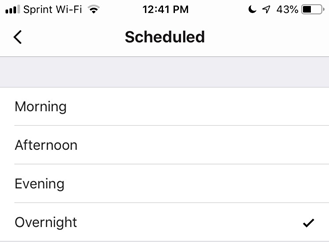 Selecting your schedule
