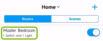 Room highlighted in C by GE app.