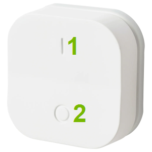 Buttons annotated on IKEA Tradfri On/Off switch.