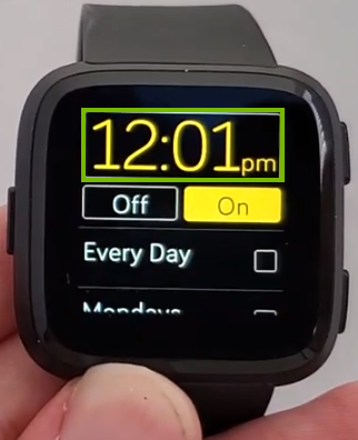 The time on the alarm