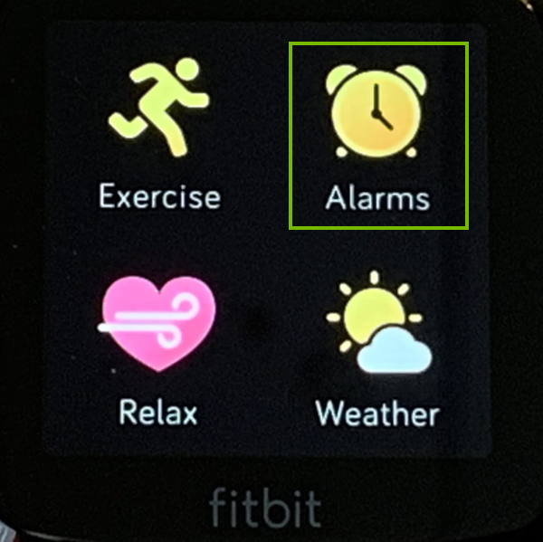 The alarms app