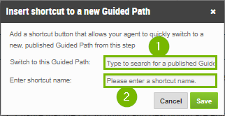 Insert new shortcut prompt.