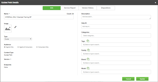 Guided path details pane.