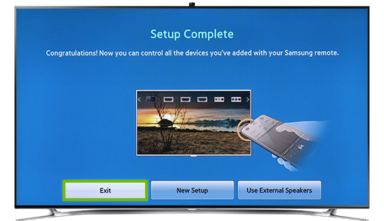 Setup complete highlighting the exit button.