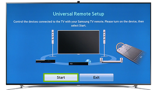 Universal Remote Setup start button.