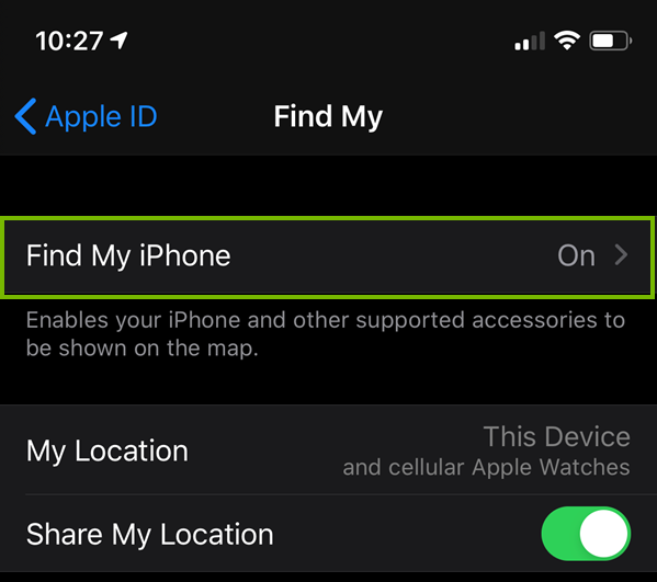 Find my iphone selection