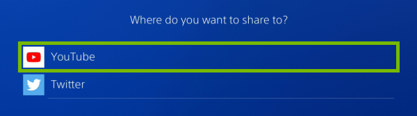 YouTube highlighted in video clip sharing option on PlayStation 4.