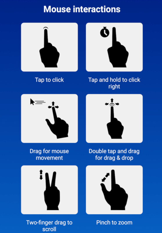 TeamViewer mouse motion list