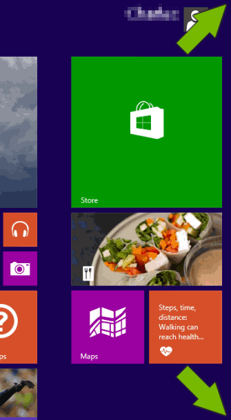 Top and bottom right corners pointed out in Windows 8.