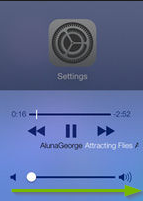 The control center volume slider