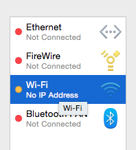 Network settings in macOS.