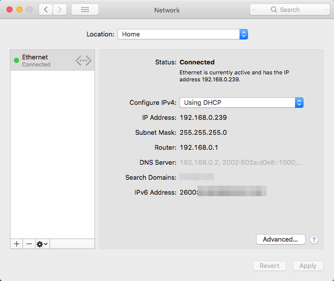 Network Preferences showing connected and all settings.