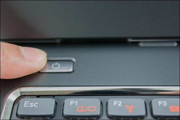 Power button on a laptop