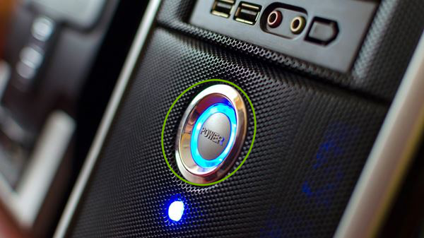 A desktop power button