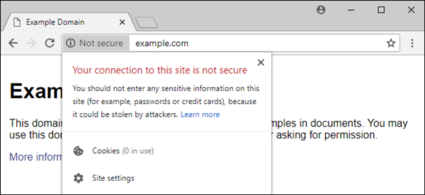 Chrome website is not secure