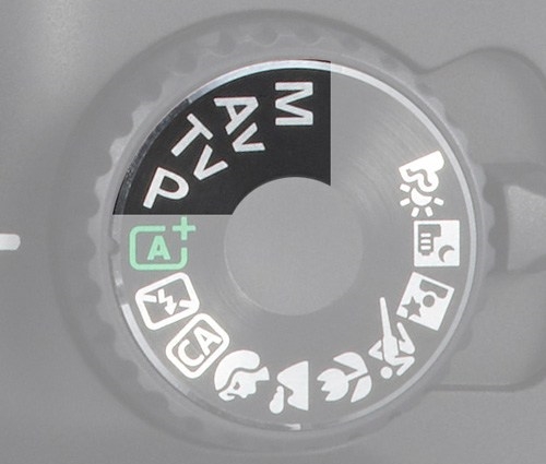 Digital Camera Mode Dial with Advanced Modes highlighted.