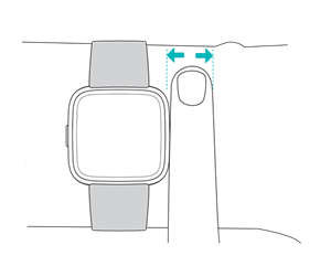 Fitbit showing a finger position