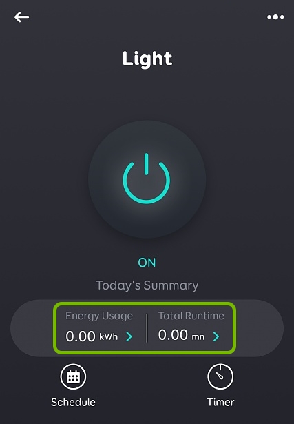 Energy Usage and Total Runtime options highlighted for selected plug in EufyHome app.