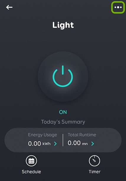 More option highlighted for selected plug in EufyHome app.
