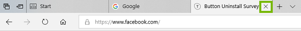Browser tabs with X highlighted. Screenshot