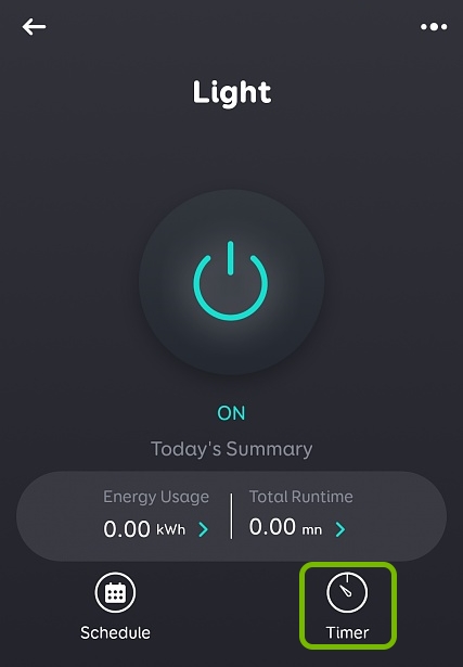 Timer option highlighted for selected plug in EufyHome app.