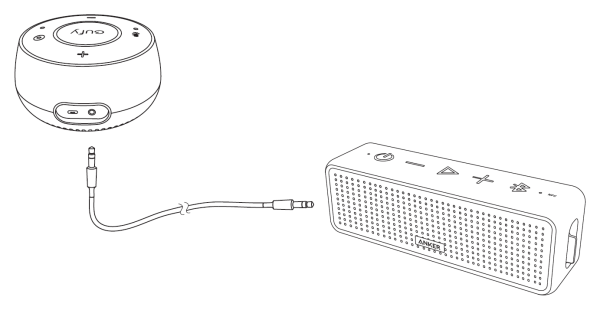 Eufy Genie connected to external speaker.