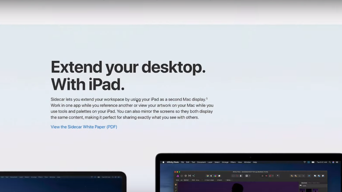 iPad used as a second screen