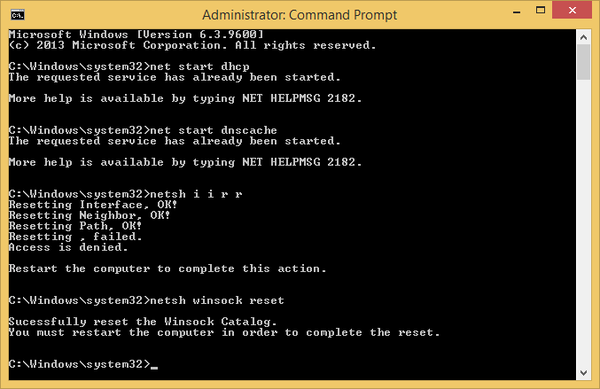 Commands entered into Command Prompt.