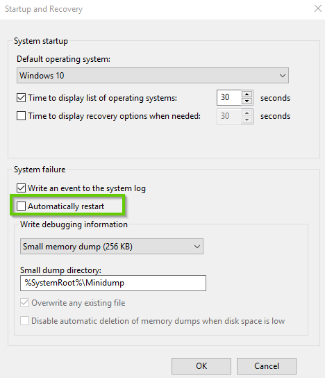 Windows 10 start up and recovery