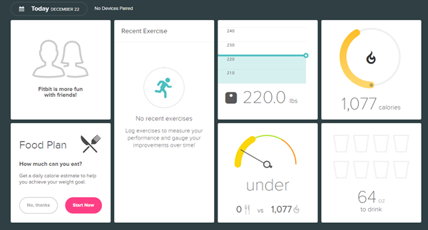 Fitbit dashboard