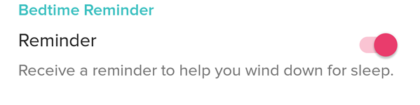 Sleep reminder on fitbit app