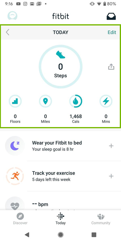 All day activity listed on the app
