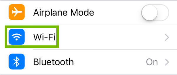 iOS Wifi settings