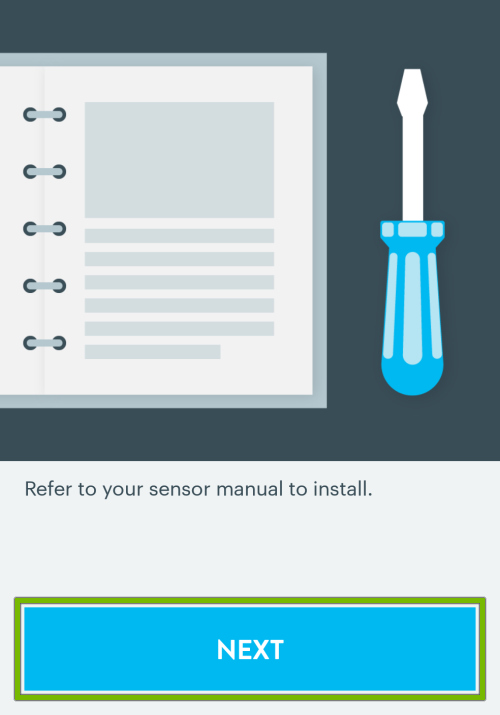 Next button highlighted on light bulb setup instructions screen in Wink app.