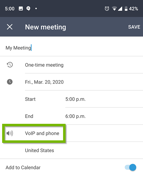 new meeting. voip and phone