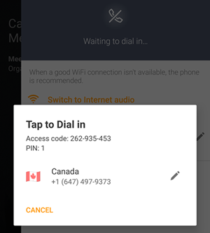 tap to dial in