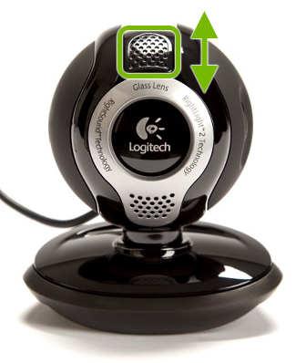 Cover latch highlighted on external camera.