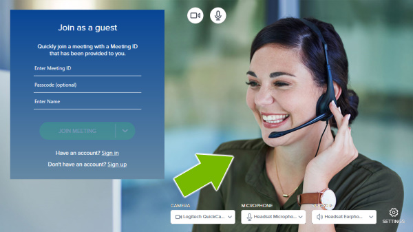 Camera feed showing in BlueJeans app.