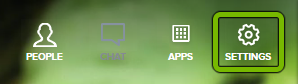 Settings option highlighted in top right of BlueJeans app during test call.