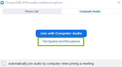Testing your speaker or microphone