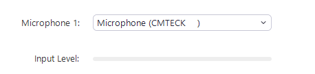 The selection for microphones in Zoom
